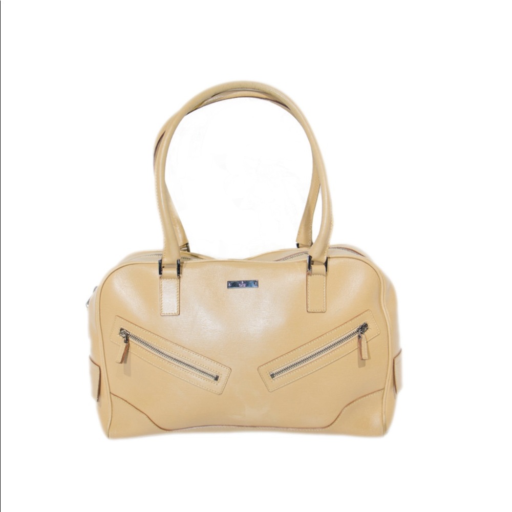 Authentic Gucci Leather 'GG' Imprime Zip Tote Bag